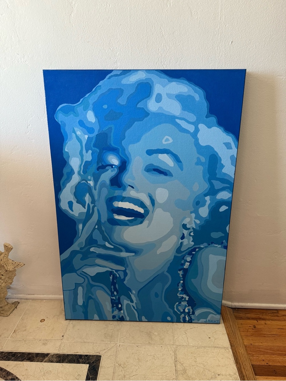 Rare Marilyn Monroe Portrait Original Painting on Canvas 24” X 36” James HALACZ